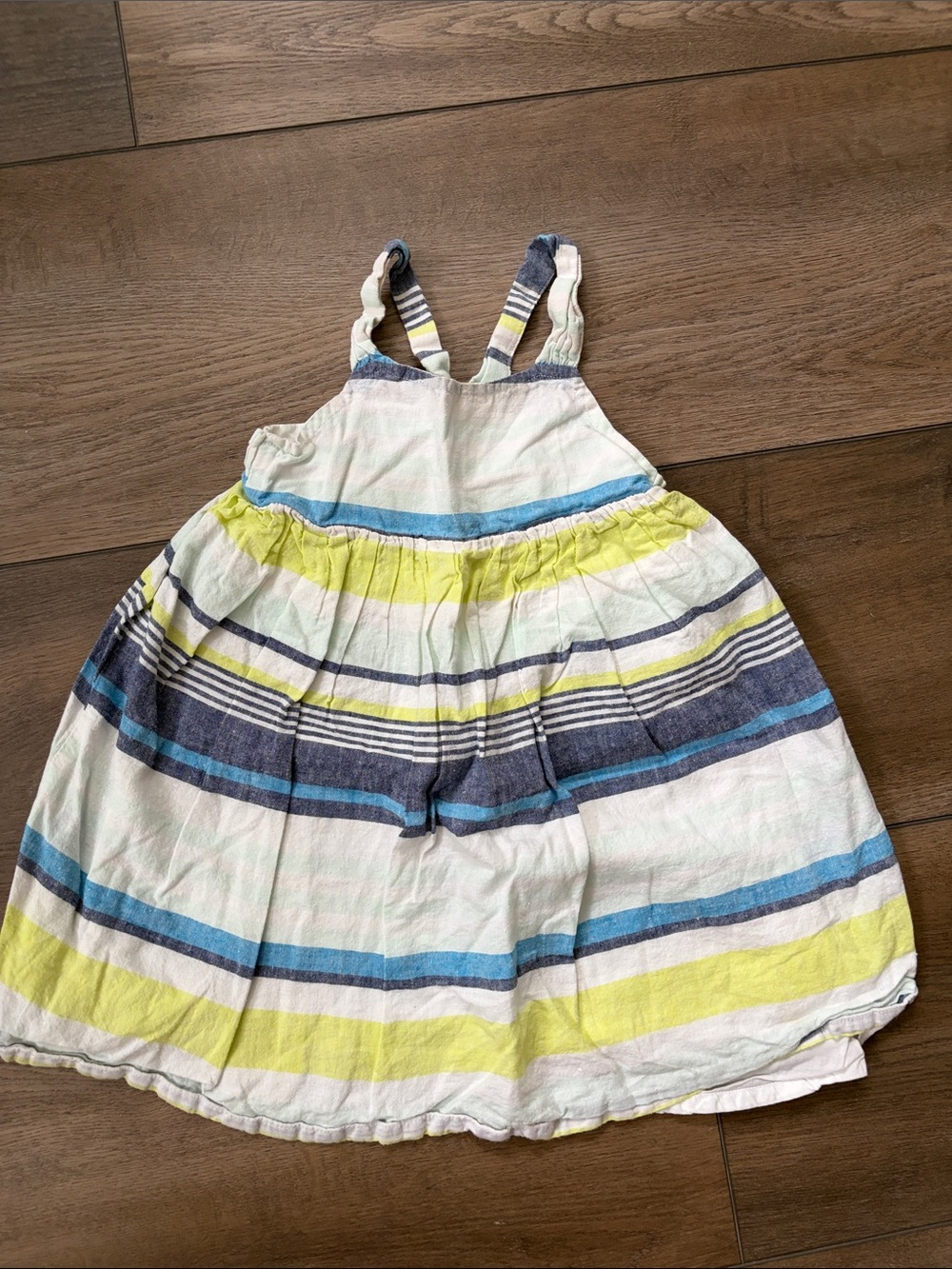 Gymboree White, Blue, Neon Striped Sundress
